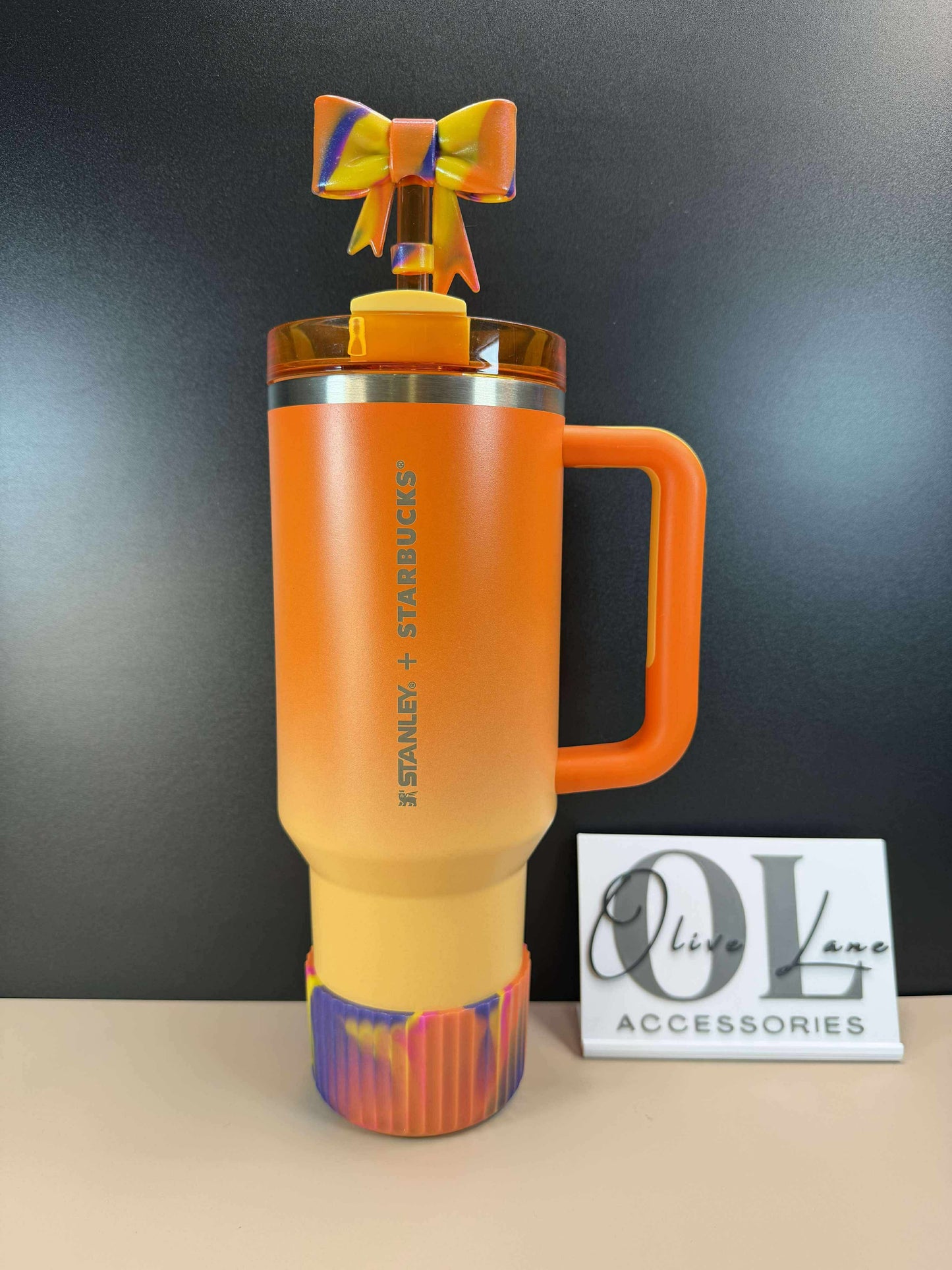 Sunset Swirl Shimmer FLUTED Silicone Tumbler Boot