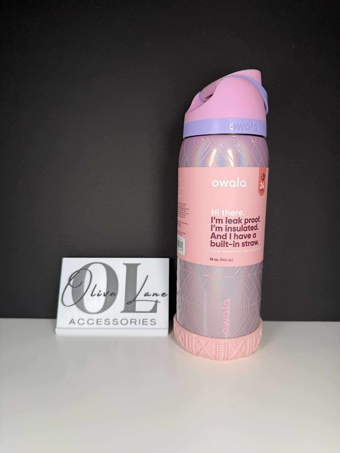 Baby Pink SHIMMER Shorty Sweater 3.25" - Silicone Tumbler Boot