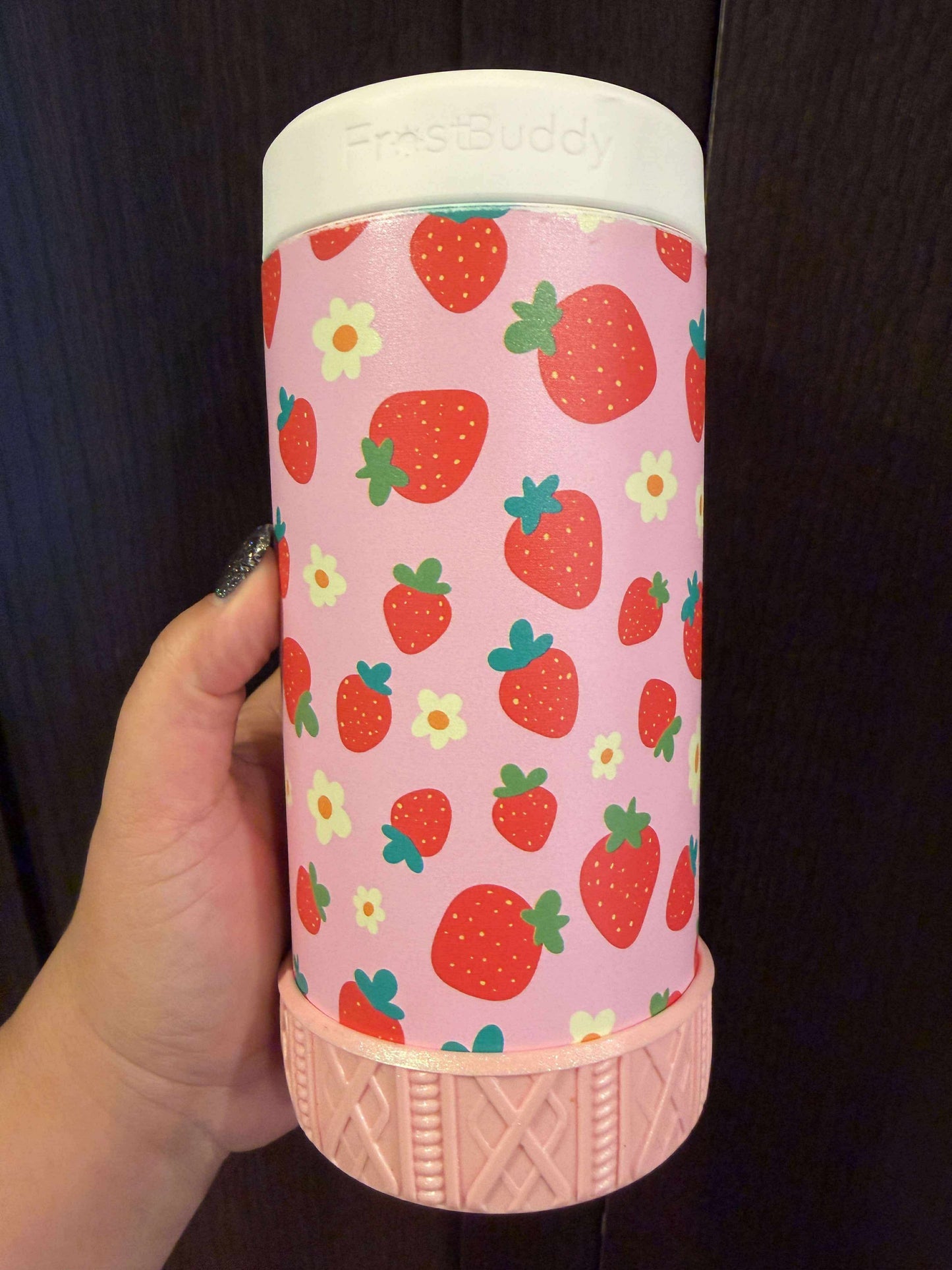 Baby Pink SHIMMER Shorty Sweater 3.25" - Silicone Tumbler Boot