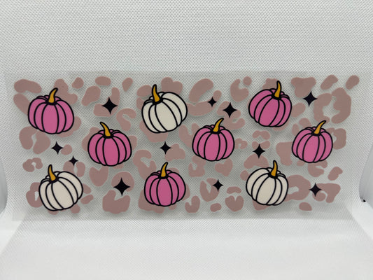 Pumpkins on Leopard UV DTF Wrap Decal