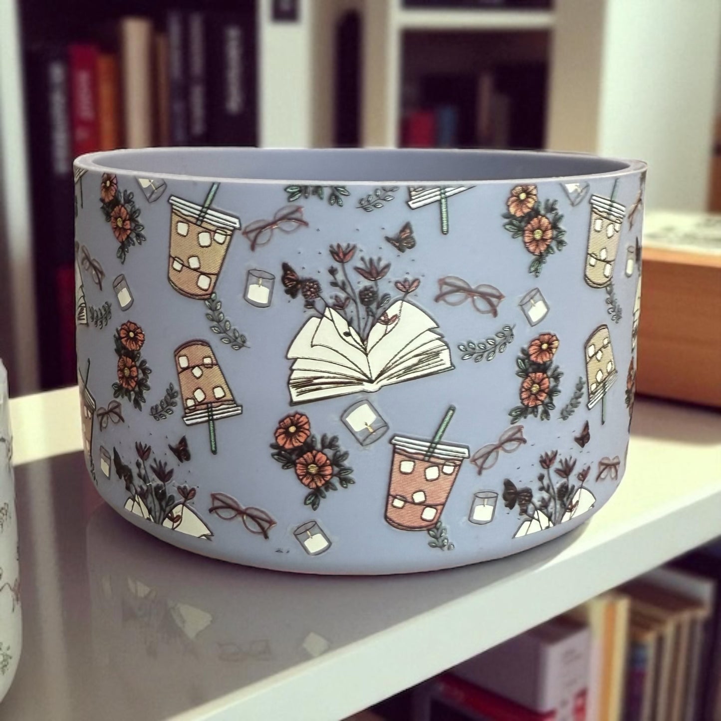Bookish Blue- 3D Silicone Tumbler Boot