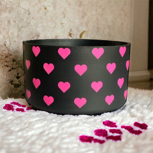Neon Pink Hearts Silicone Tumbler Boot