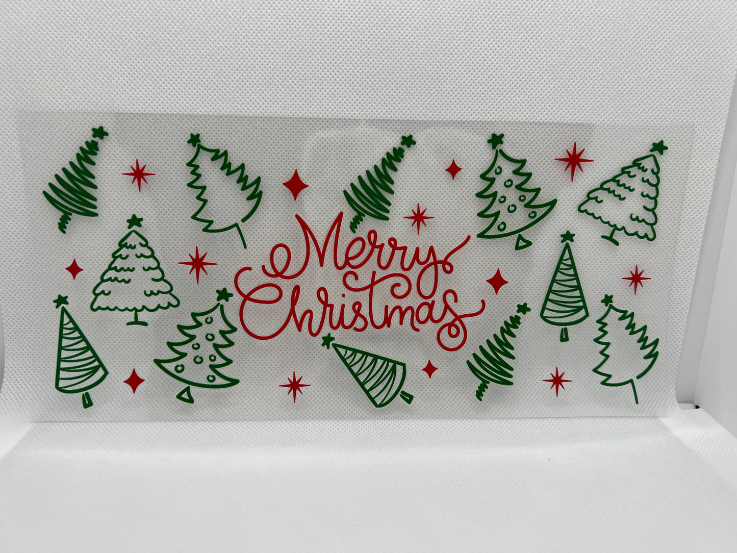 Merry Christmas Trees UV DTF Wrap Decal