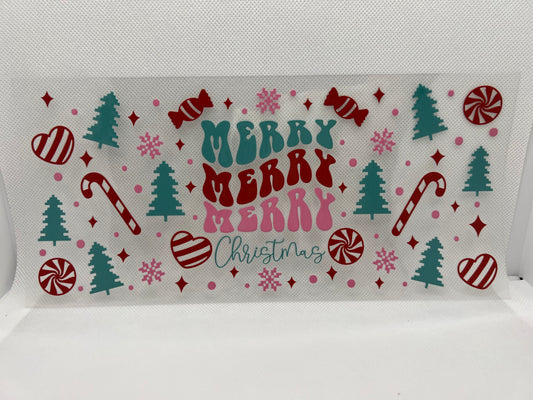 Merry Christmas Candy UV DTF Wrap Decal