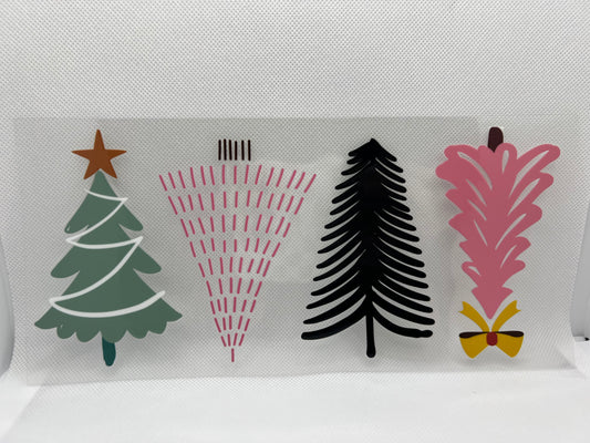 Cute Holiday Trees UV DTF Wrap Decal