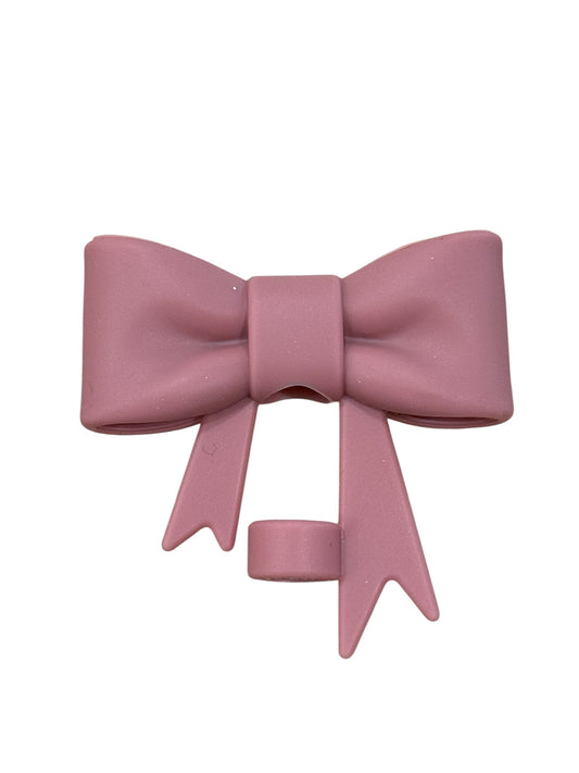 Antique Pink Matte Large Bow - Silicone Straw Topper 10mm