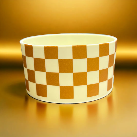 Creamy Gold Checkers Silicone Tumbler Boot