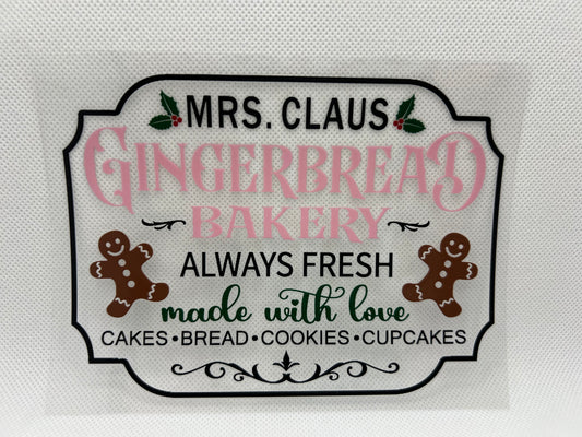 Gingerbread Bakery UV DTF Wrap Decal