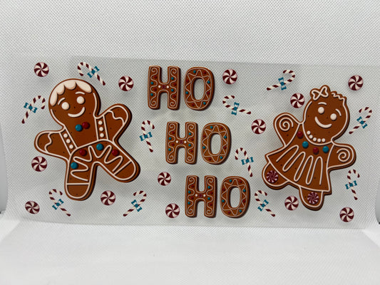 Ho Ho Ho Gingerbread Men UV DTF Wrap Decal