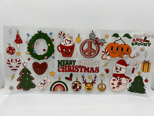 Groovy Christmas UV DTF Wrap Decal