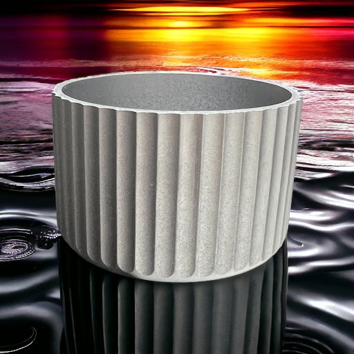 Silver Metallic FLUTED Silicone Tumbler Boot