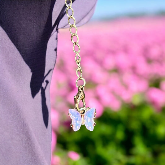 Pale Pink Butterfly Handle Charm