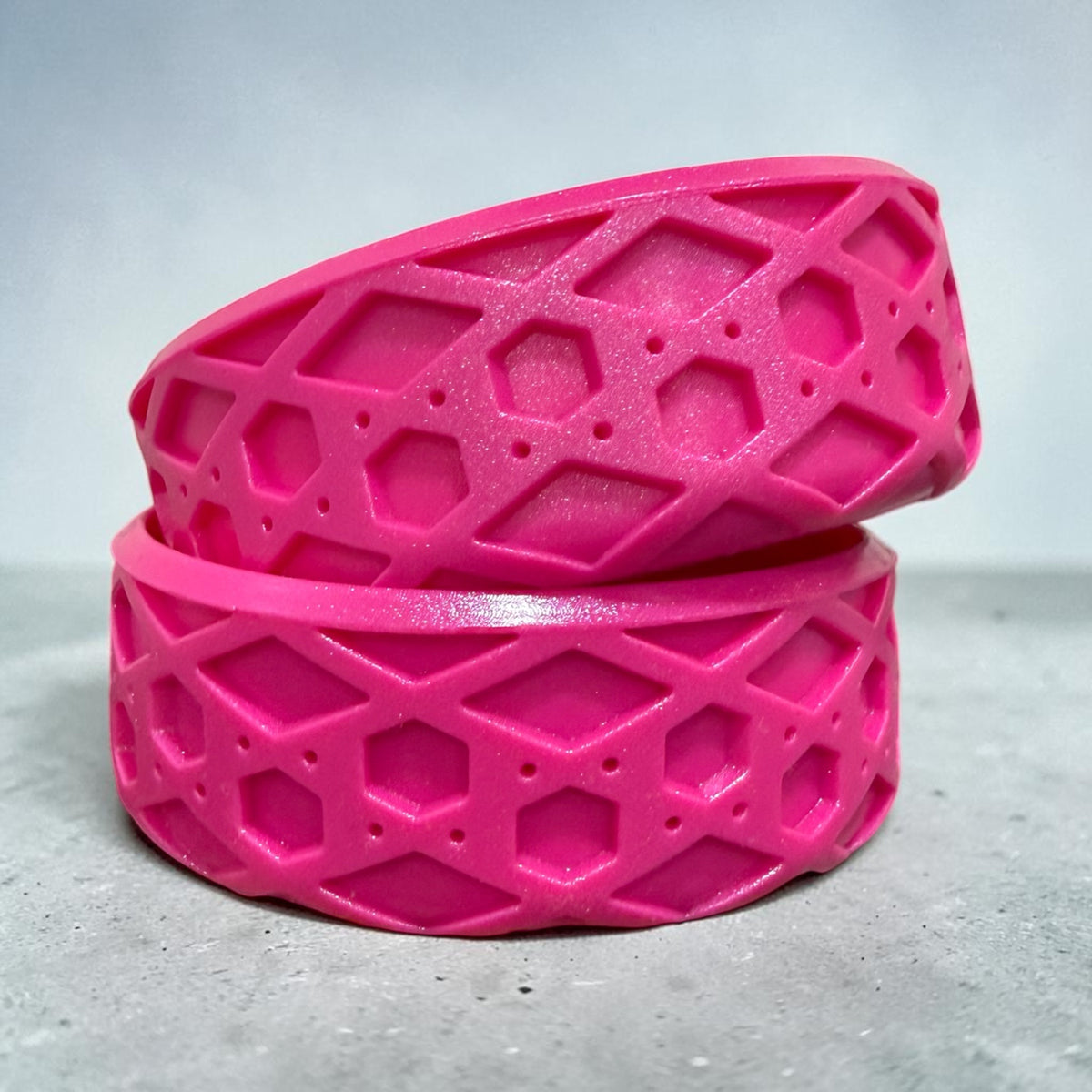 Glam Pink SHIMMER Shorty Waffle - Silicone Tumbler Boot
