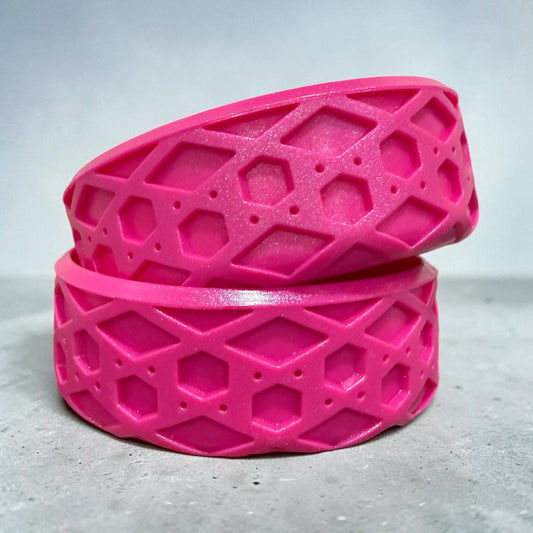 Glam Pink SHIMMER Shorty Waffle - Silicone Tumbler Boot