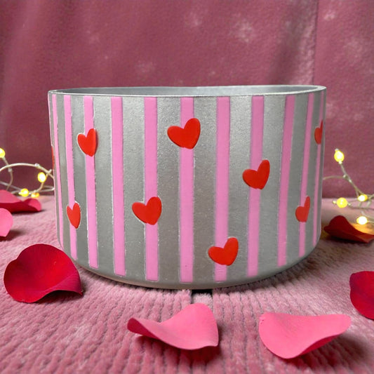 Sweetheart Stripes Silver - 3D Silicone Tumbler Boot