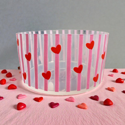 Sweetheart Stripes Clear - 3D Silicone Tumbler Boot
