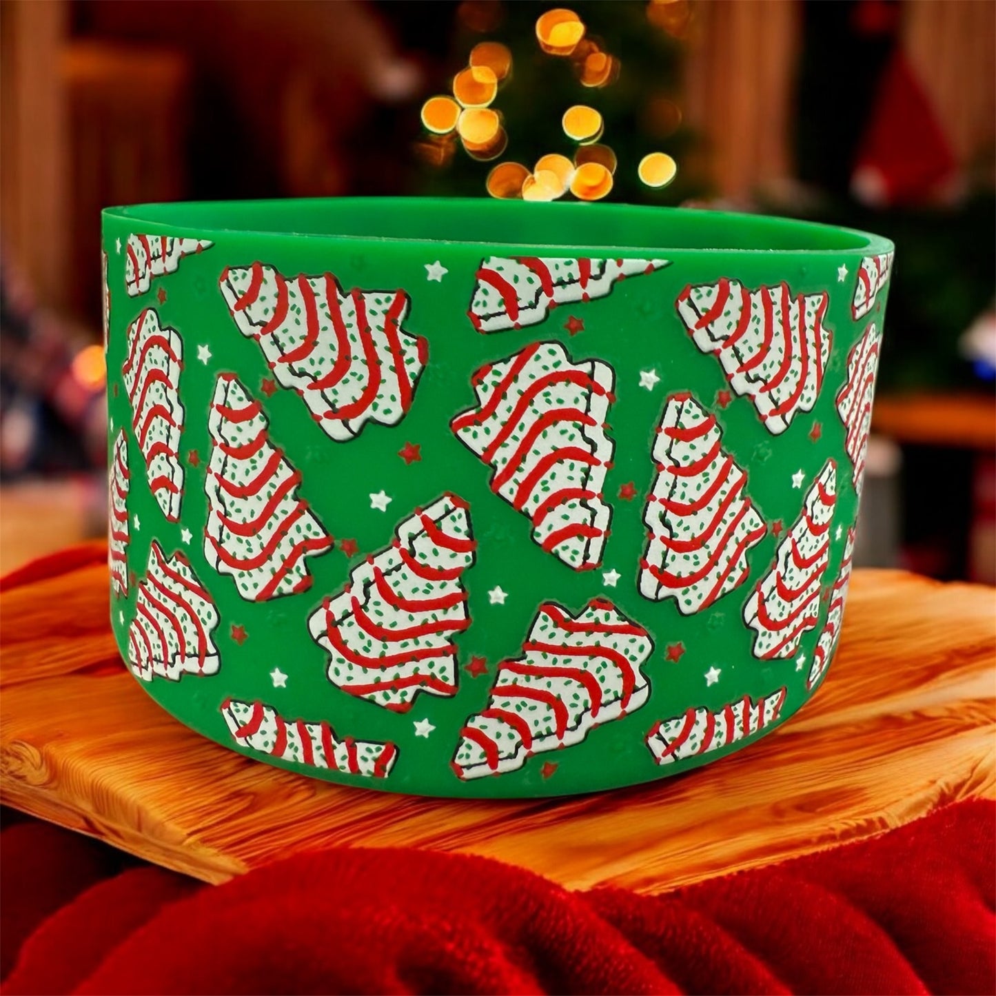 Christmas Tree Cakes Green - 3D Silicone Tumbler Boot