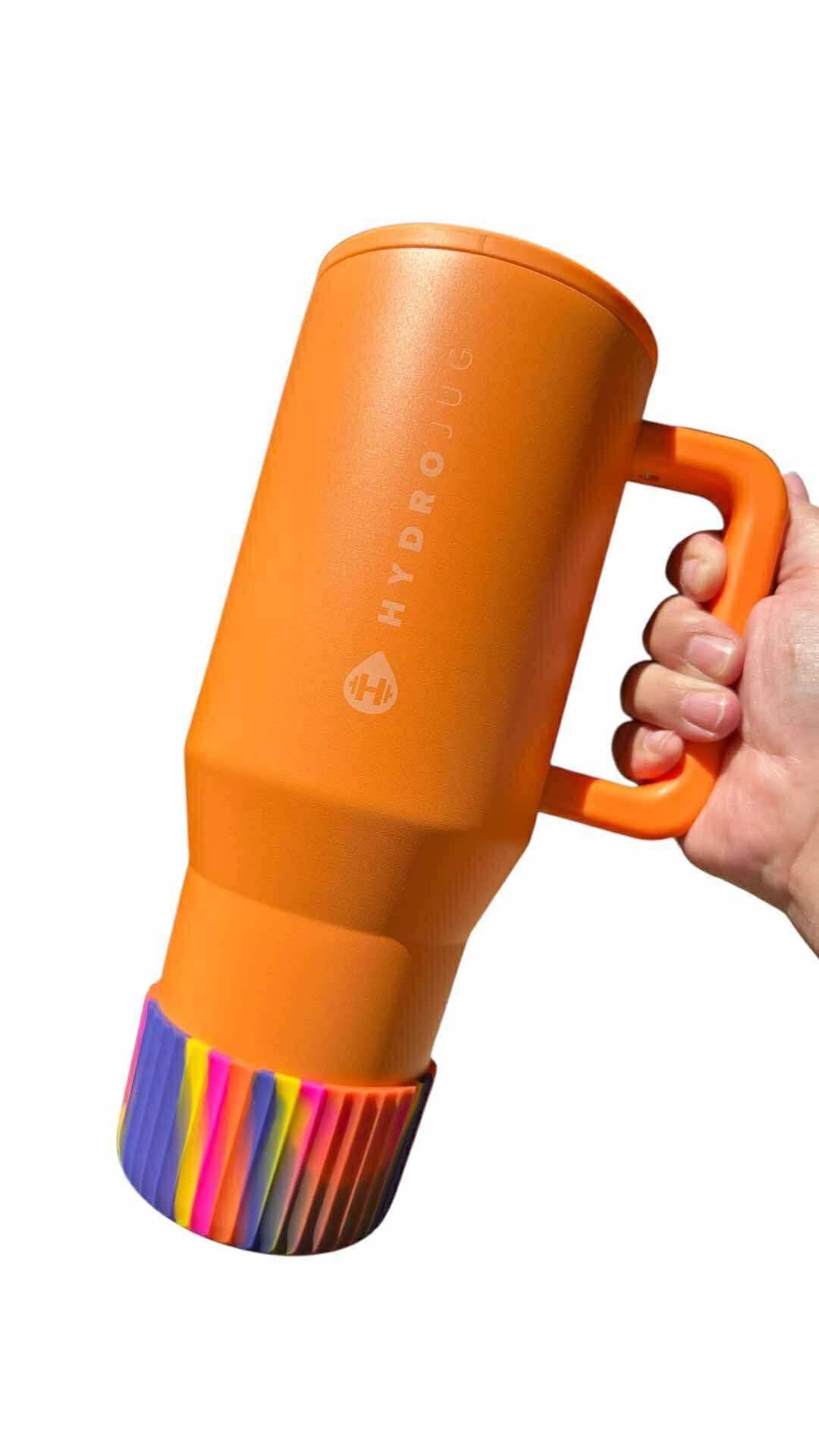 Sunset Swirl Shimmer FLUTED Silicone Tumbler Boot