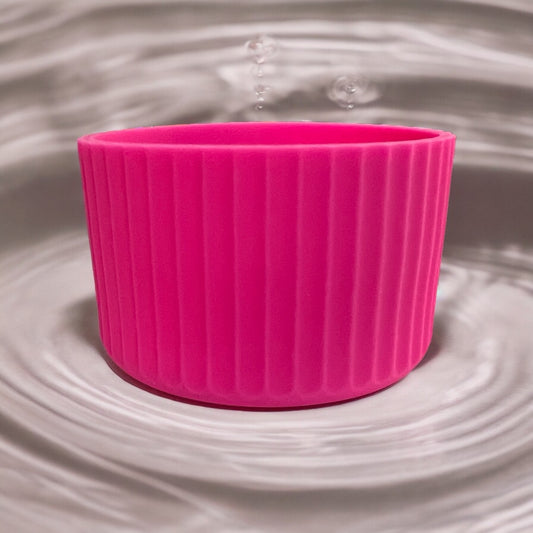 Grey Rock Pink FLUTED Silicone Tumbler Boot