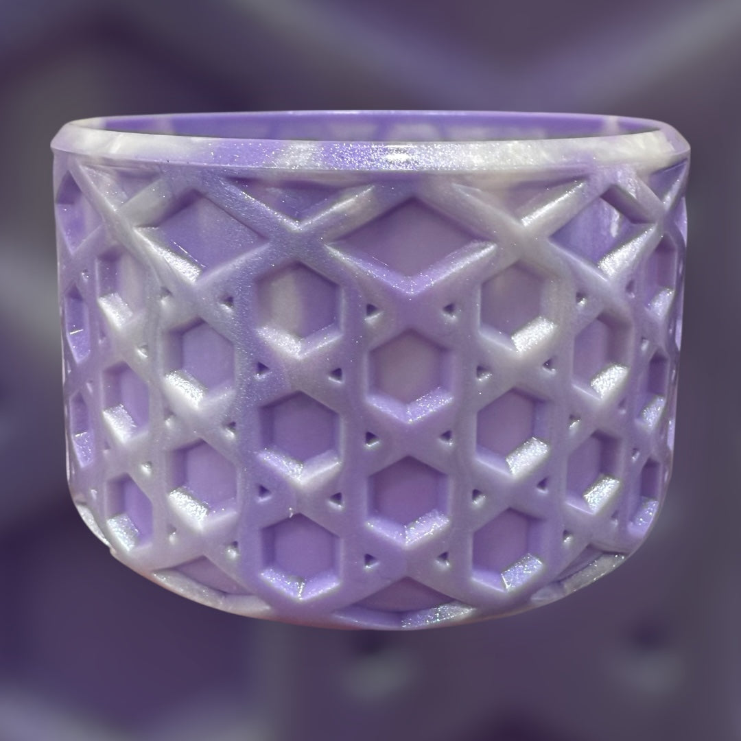 Periwinkle White SHIMMER - WAFFLE Silicone Tumbler Boot