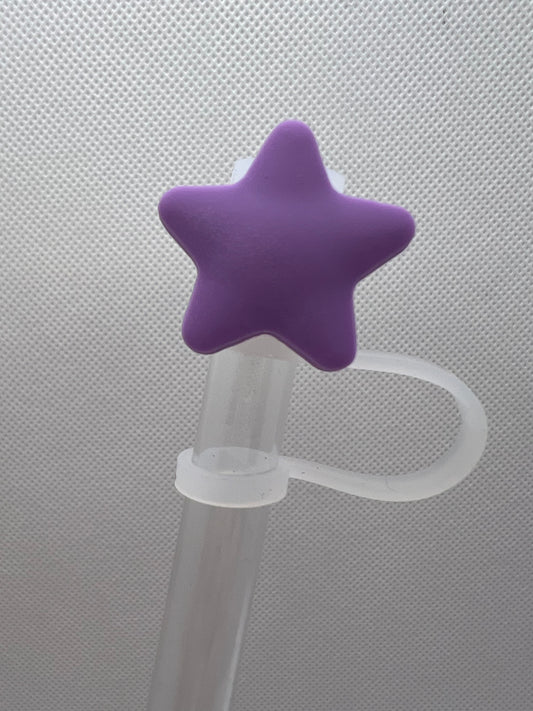 Purple Star Silicone Straw Topper 10mm