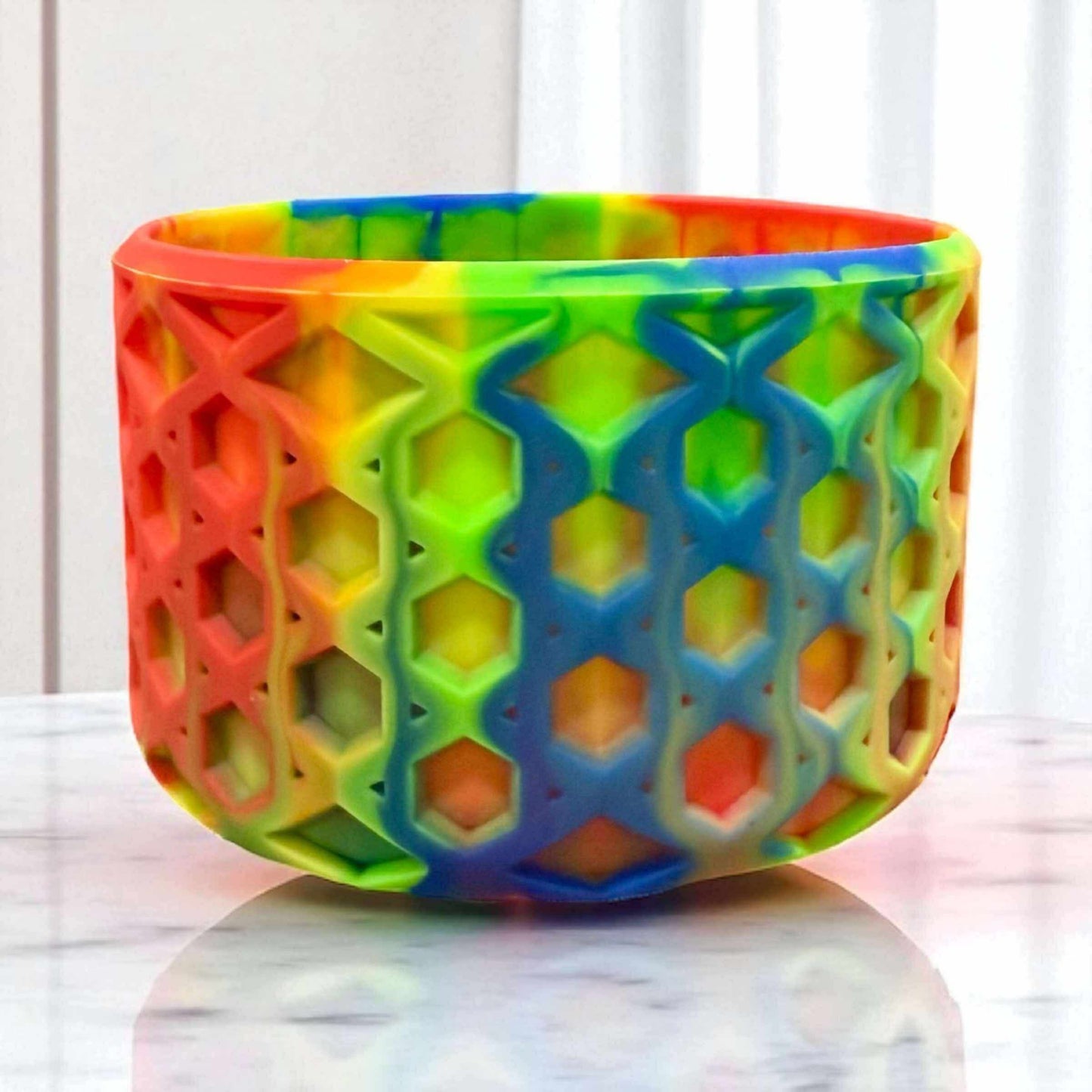 Rainbow Swirl - WAFFLE Silicone Tumbler Boot