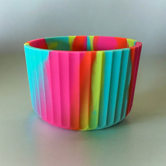 Summer Swirl Multi FLUTED Silicone Tumbler Boot