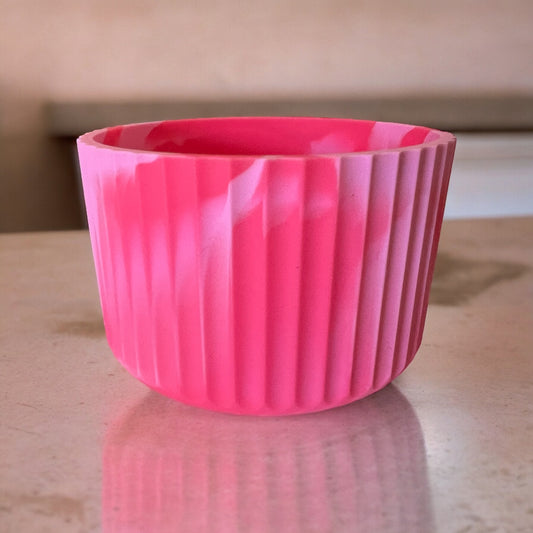 Pink Parade Swirl FLUTED Silicone Tumbler Boot