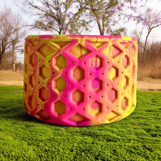 Lime Violet Swirl WAFFLE Silicone Tumbler Boot