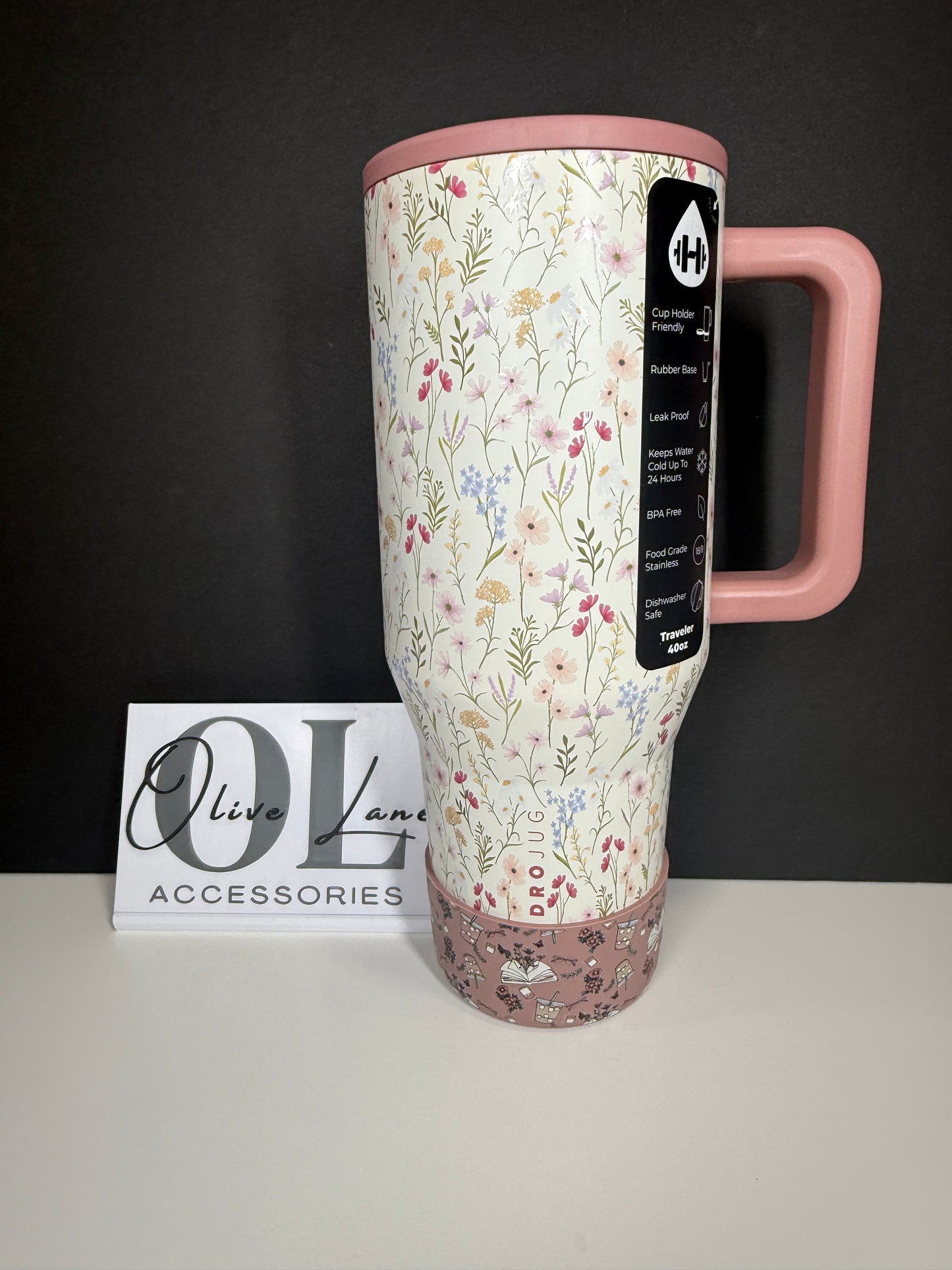 Bookish Dusty Rose - 3D Silicone Tumbler Boot