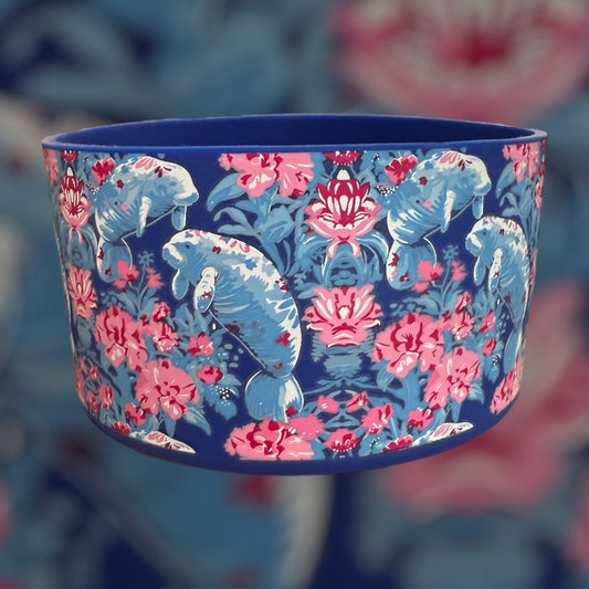 Floral Sea Cow - Silicone Tumbler Boot