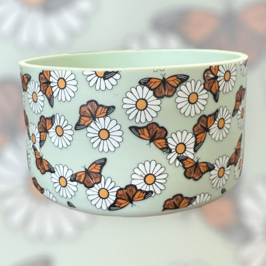 Monarch's & Daisies  - Silicone Tumbler Boot