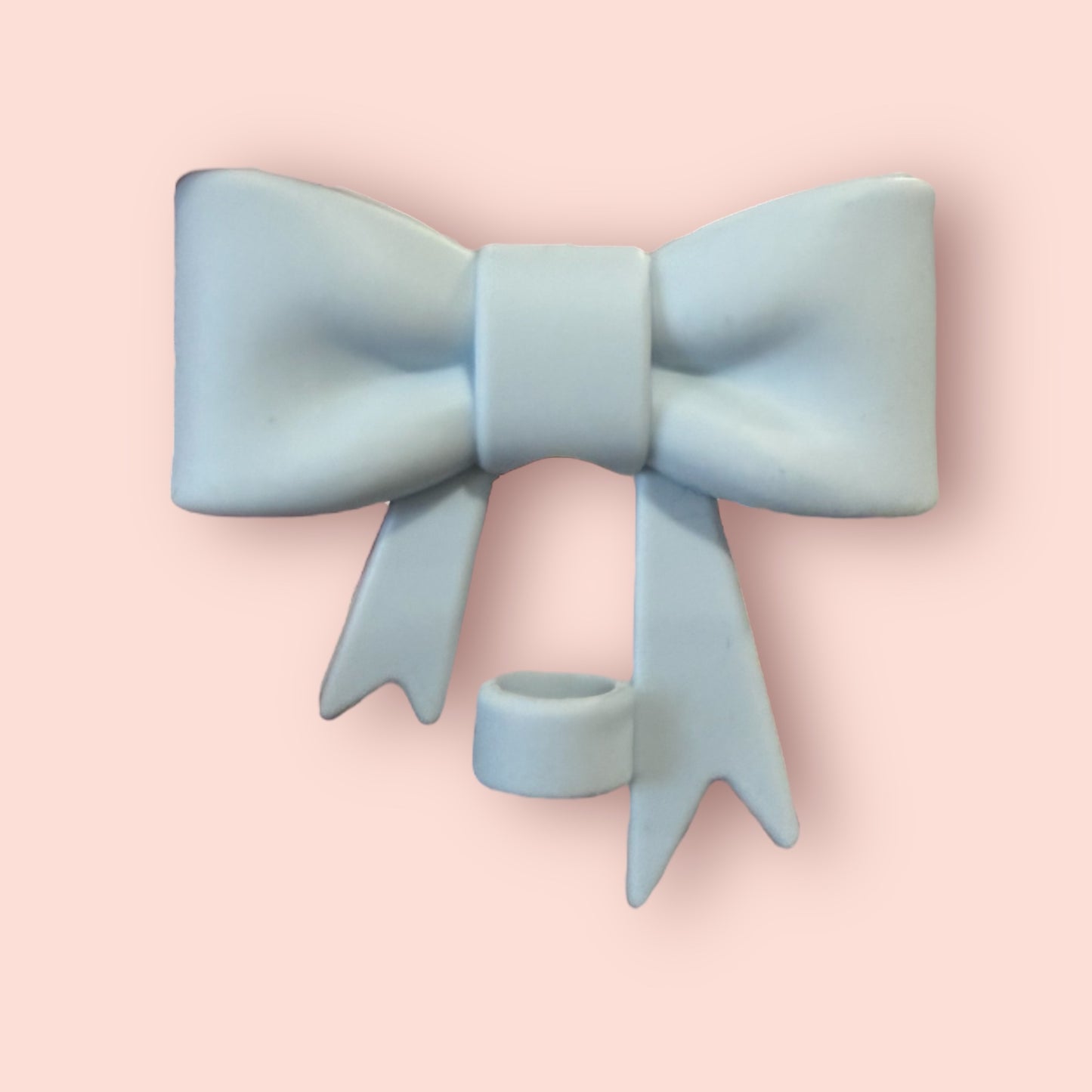 Spring Blue Matte Large Bow - Silicone Straw Topper 10mm
