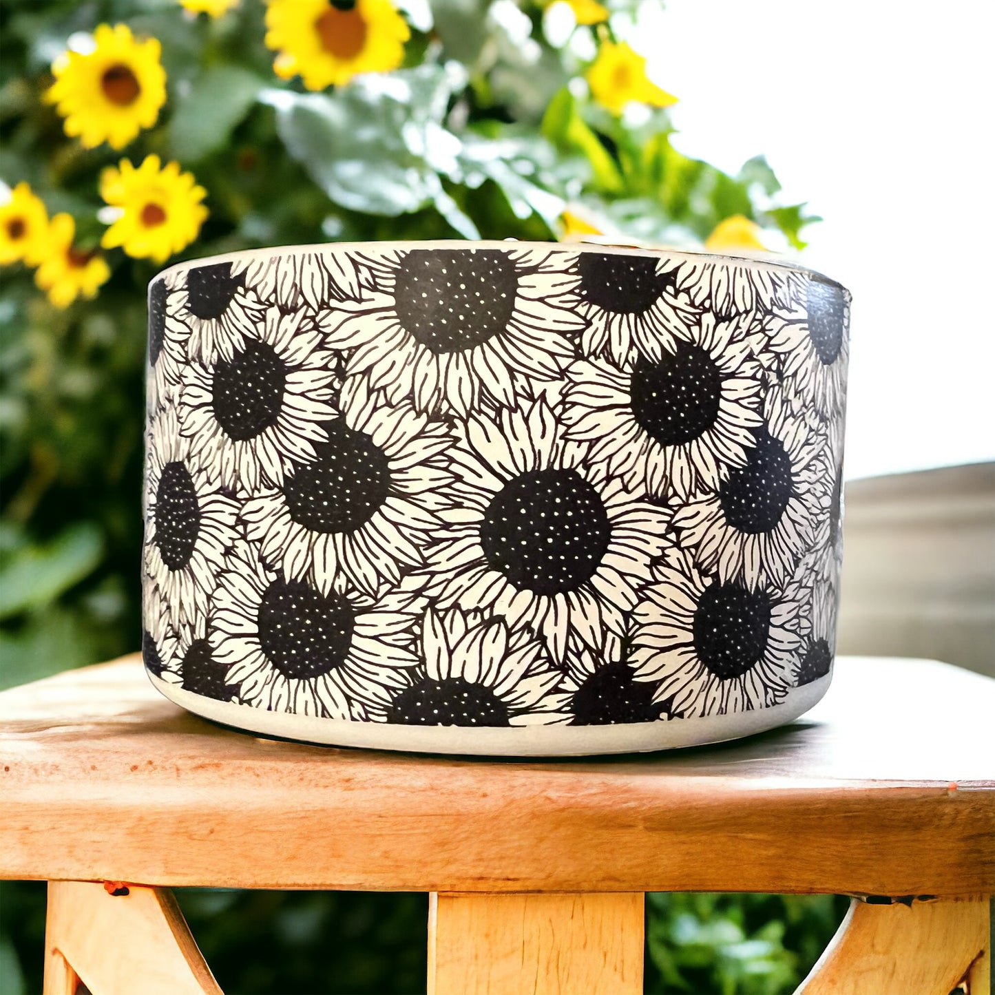 Monochrome Sunflower Silicone Tumbler Boot