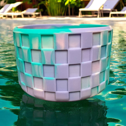 Lavender Tiffany CHECKERS Silicone Tumbler Boot