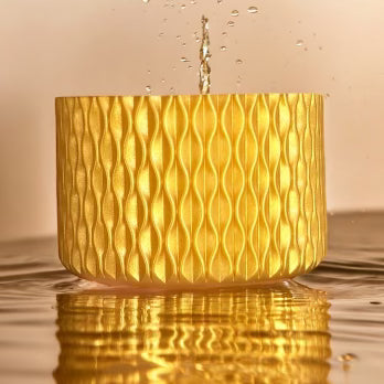 Gold WAVES Silicone Tumbler Boot