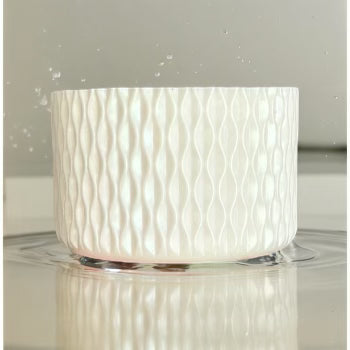 White Shimmer WAVES Silicone Tumbler Boot