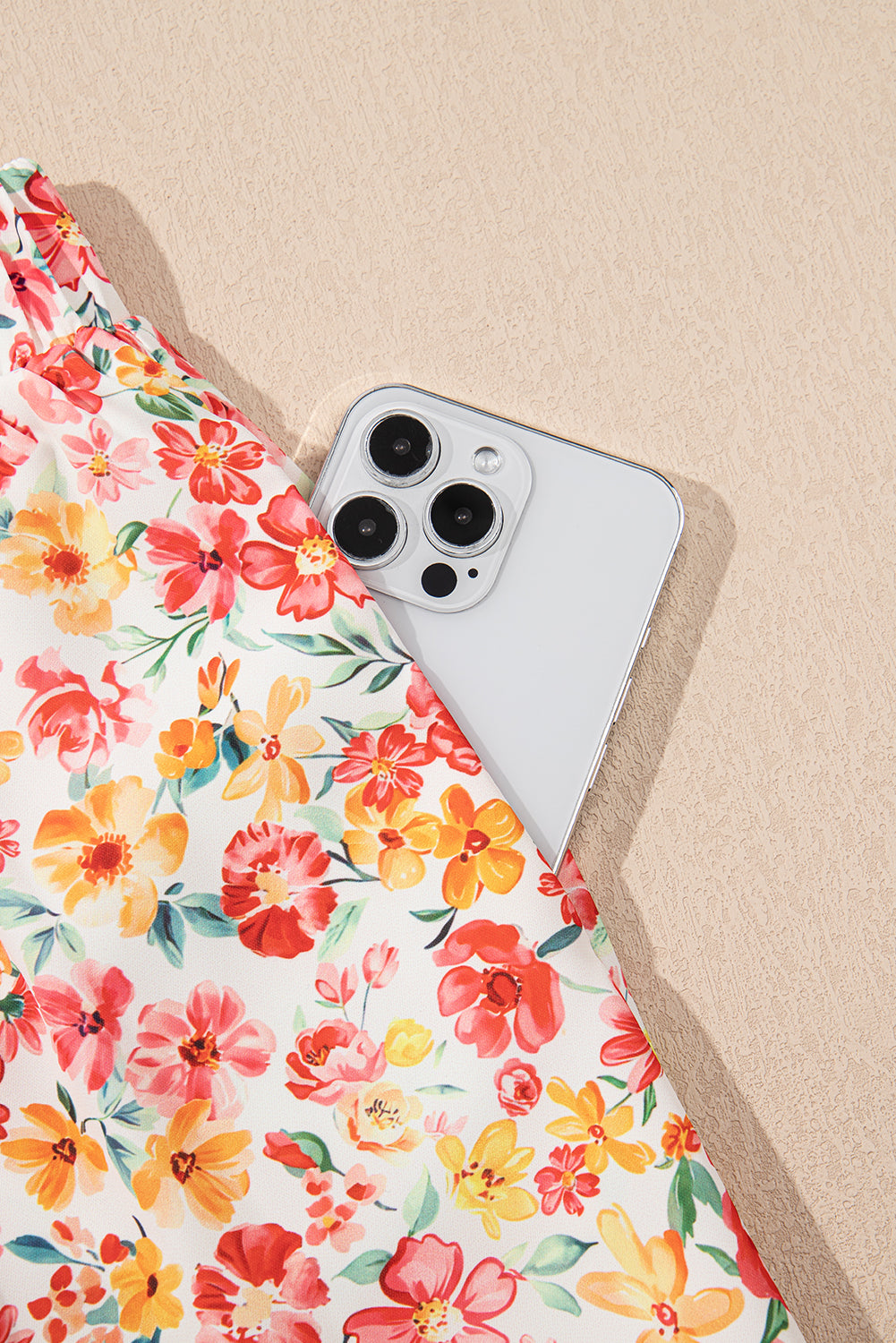 Pink Boho Floral Bandeau Top and High Waist Wide Leg Pants Set