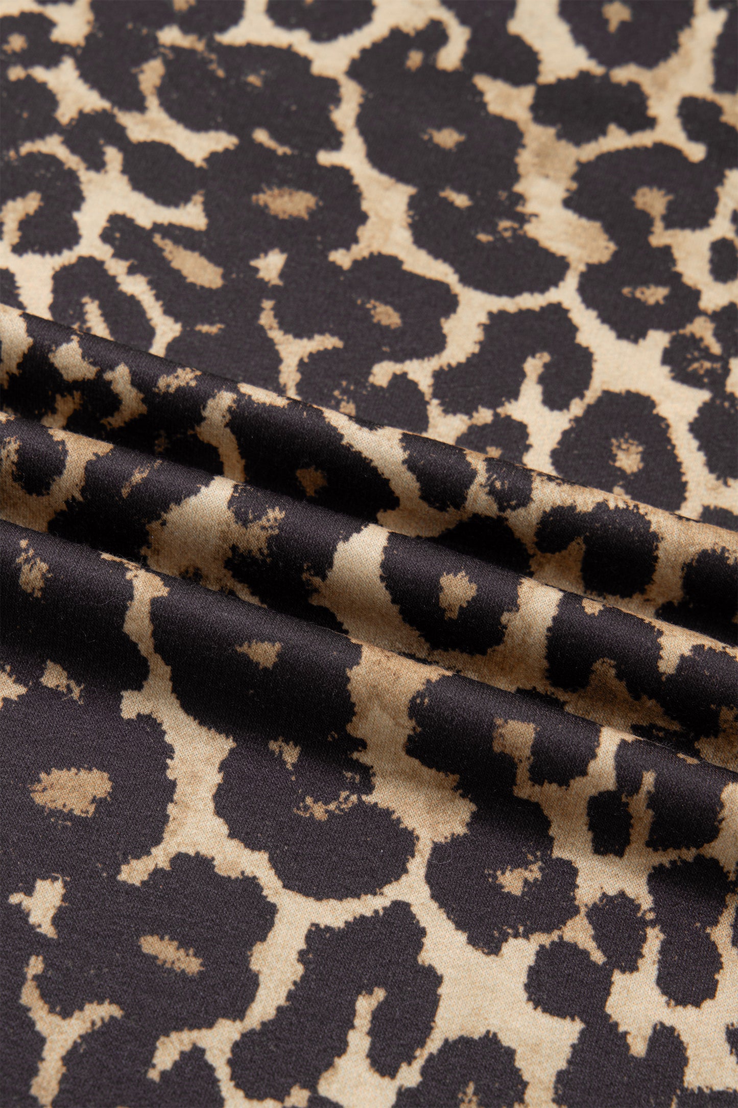 Apricot Leopard Print Contrast Varsity Striped Detail Loose T Shirt Dress